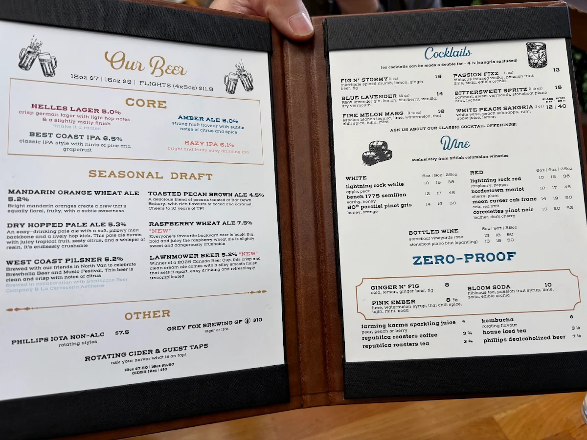 Menu, Trading Post Eatery