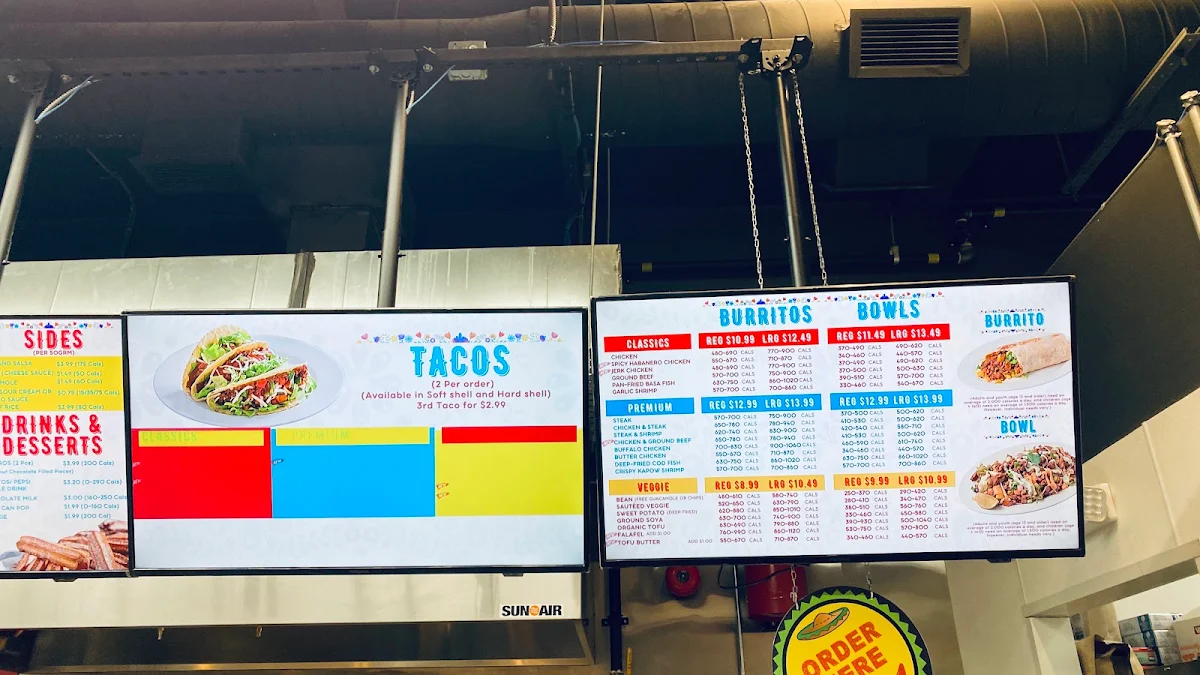 Menu, Fresh Burrito