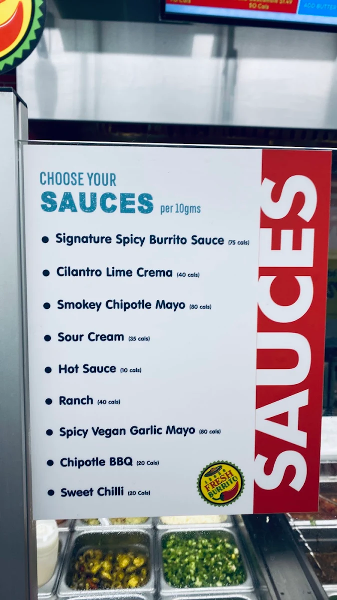 Menu, Fresh Burrito