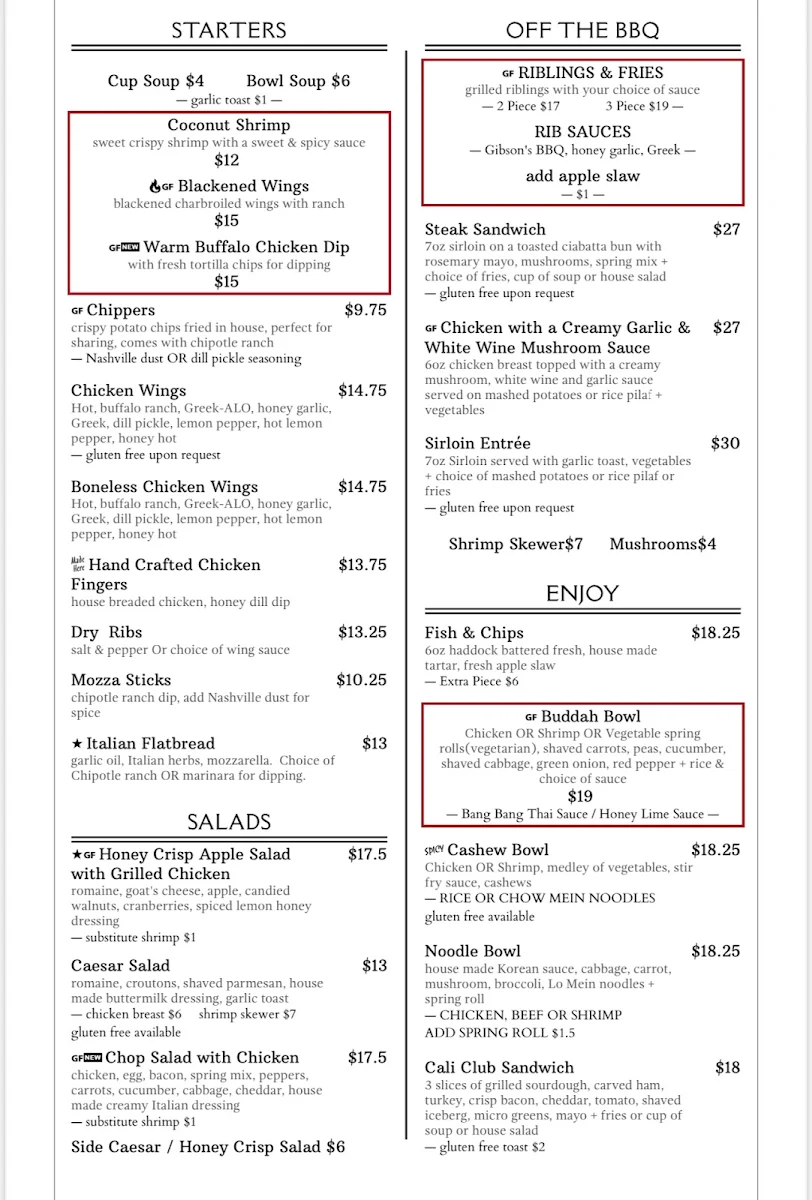 Menu, Back Home Restaurant & Catering