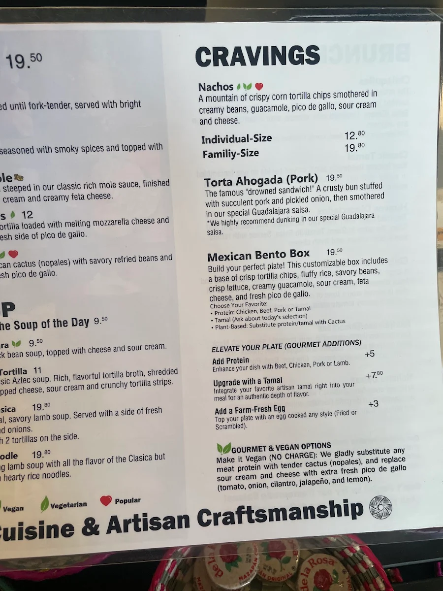 Menu, Tamaly Shop