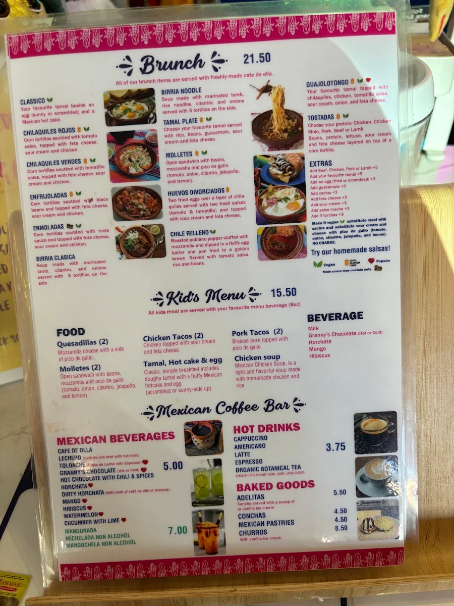 Menu, Tamaly Shop