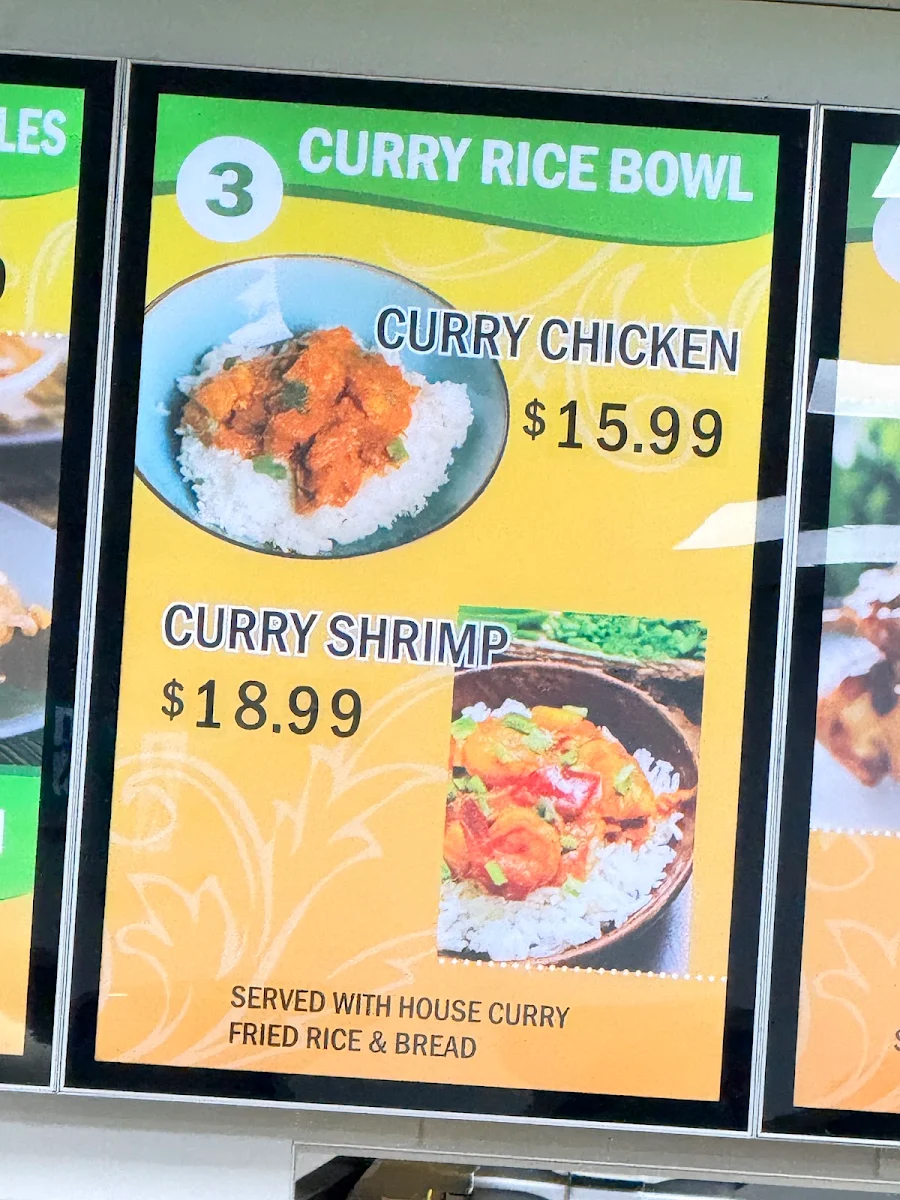 Menu, Chilli Wok