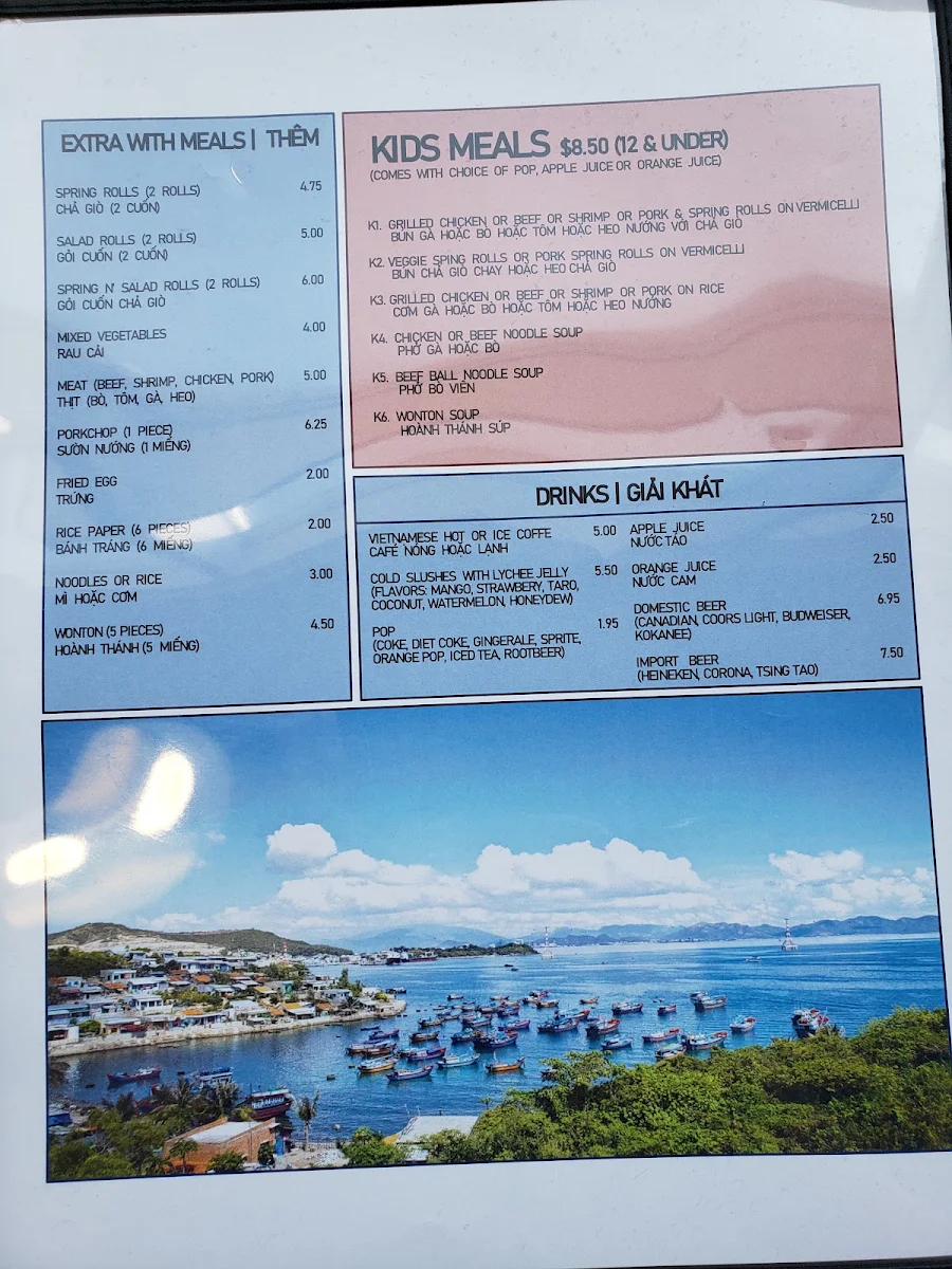 Menu, Nha Trang Restaurant