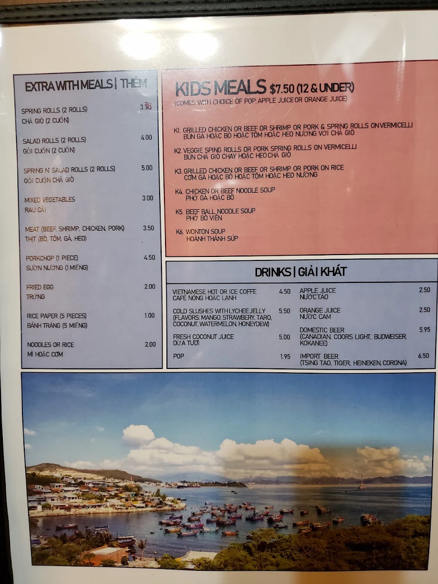 Menu, Nha Trang Restaurant