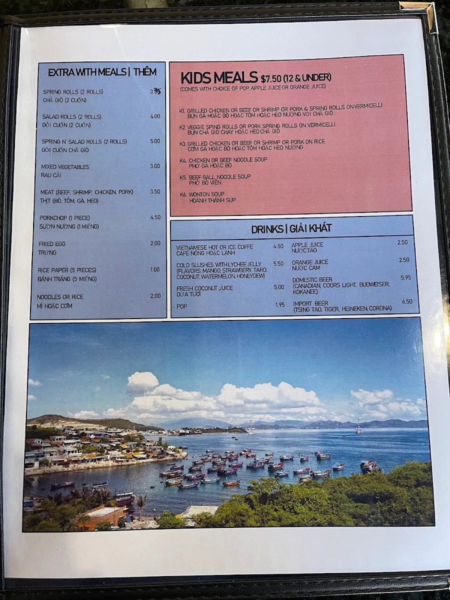 Menu, Nha Trang Restaurant