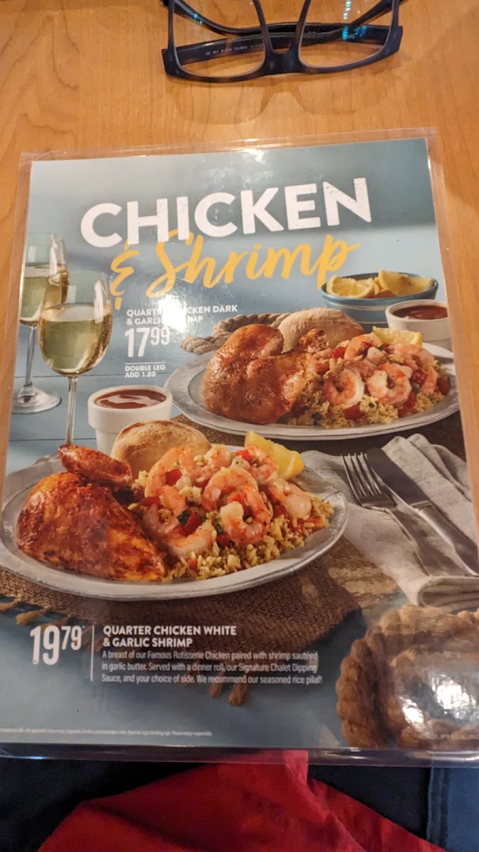 Menu, Swiss Chalet