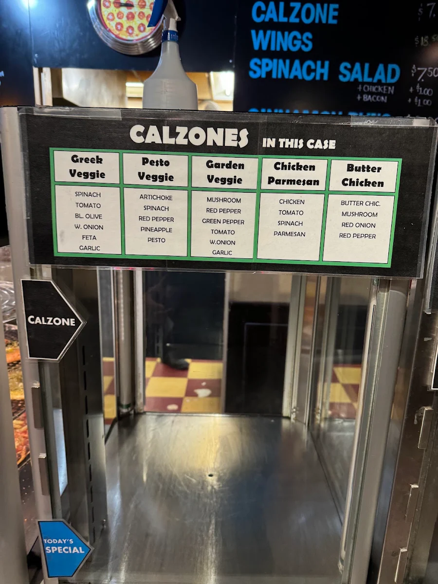 Menu, Thor's Pizzeria