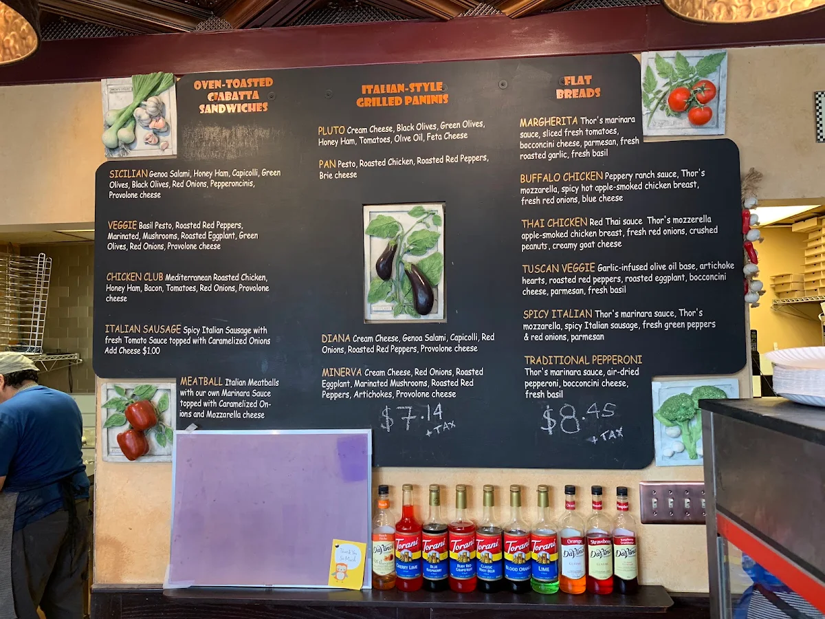Menu, Thor's Pizzeria
