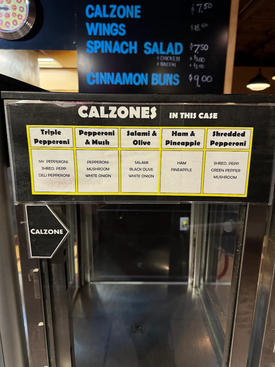 Menu, Thor's Pizzeria