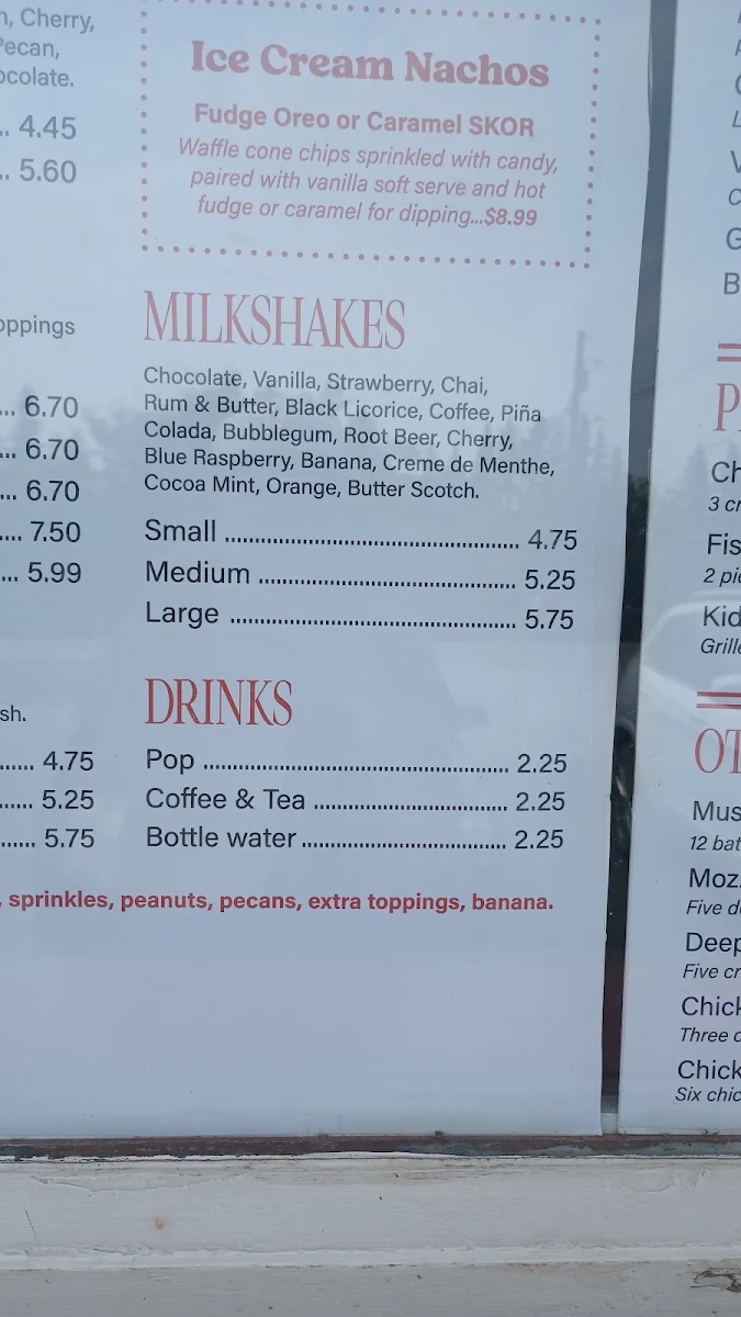 Menu, Dari Isle Drive-In