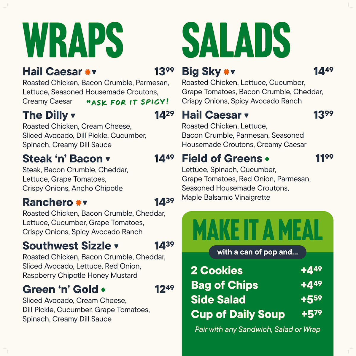 Menu, Press'd Sandwich Shop