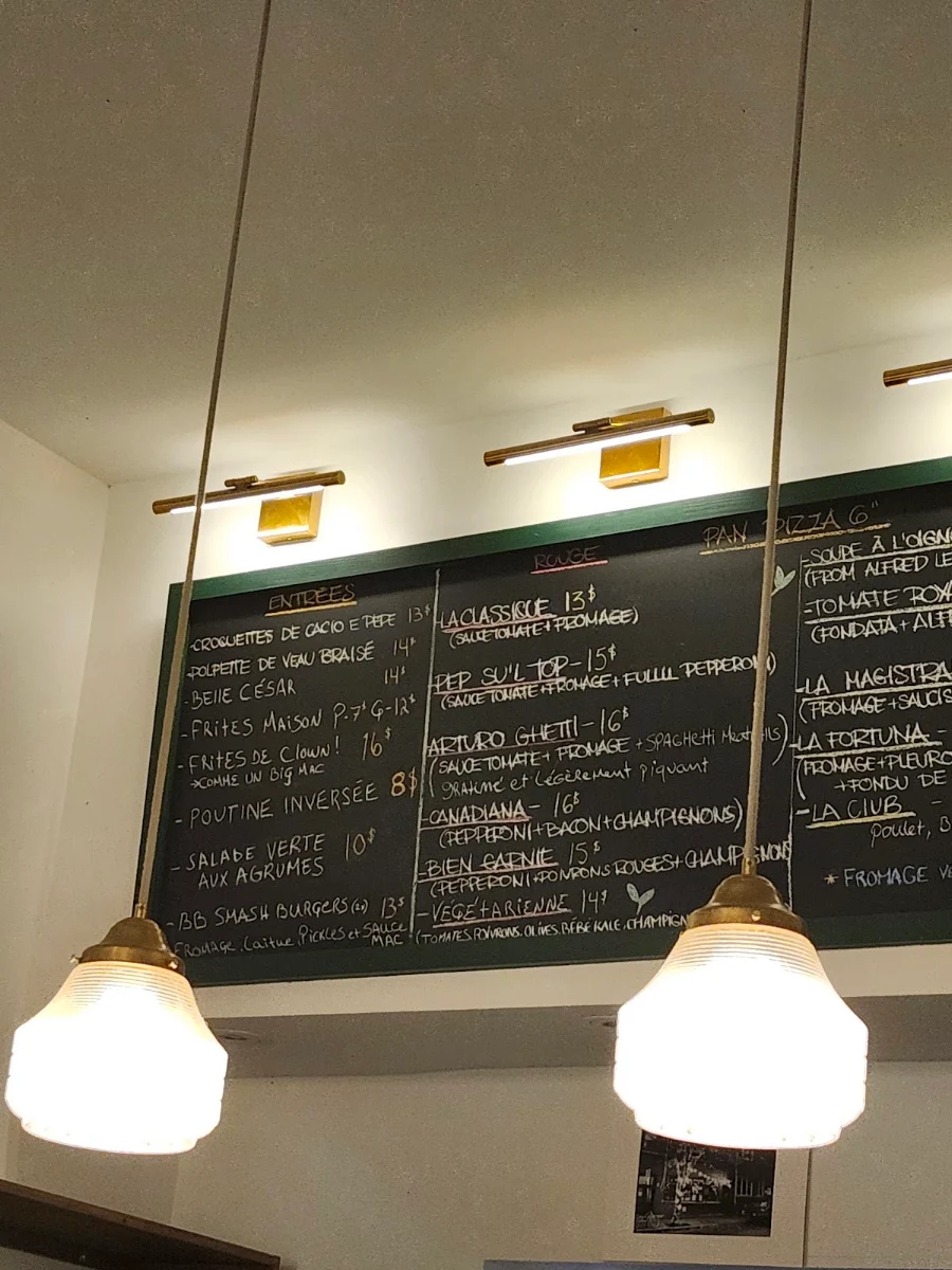 Menu, Pan Américan Pizza