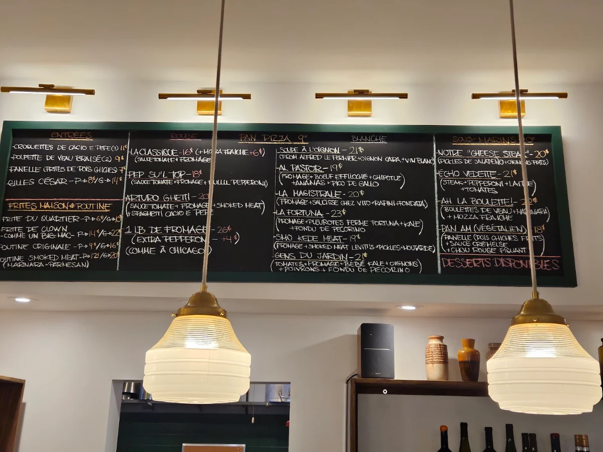 Menu, Pan Américan Pizza
