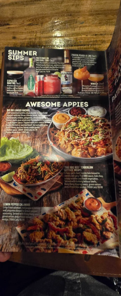 Menu, Kelseys Original Roadhouse