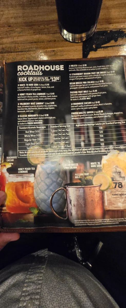 Menu, Kelseys Original Roadhouse
