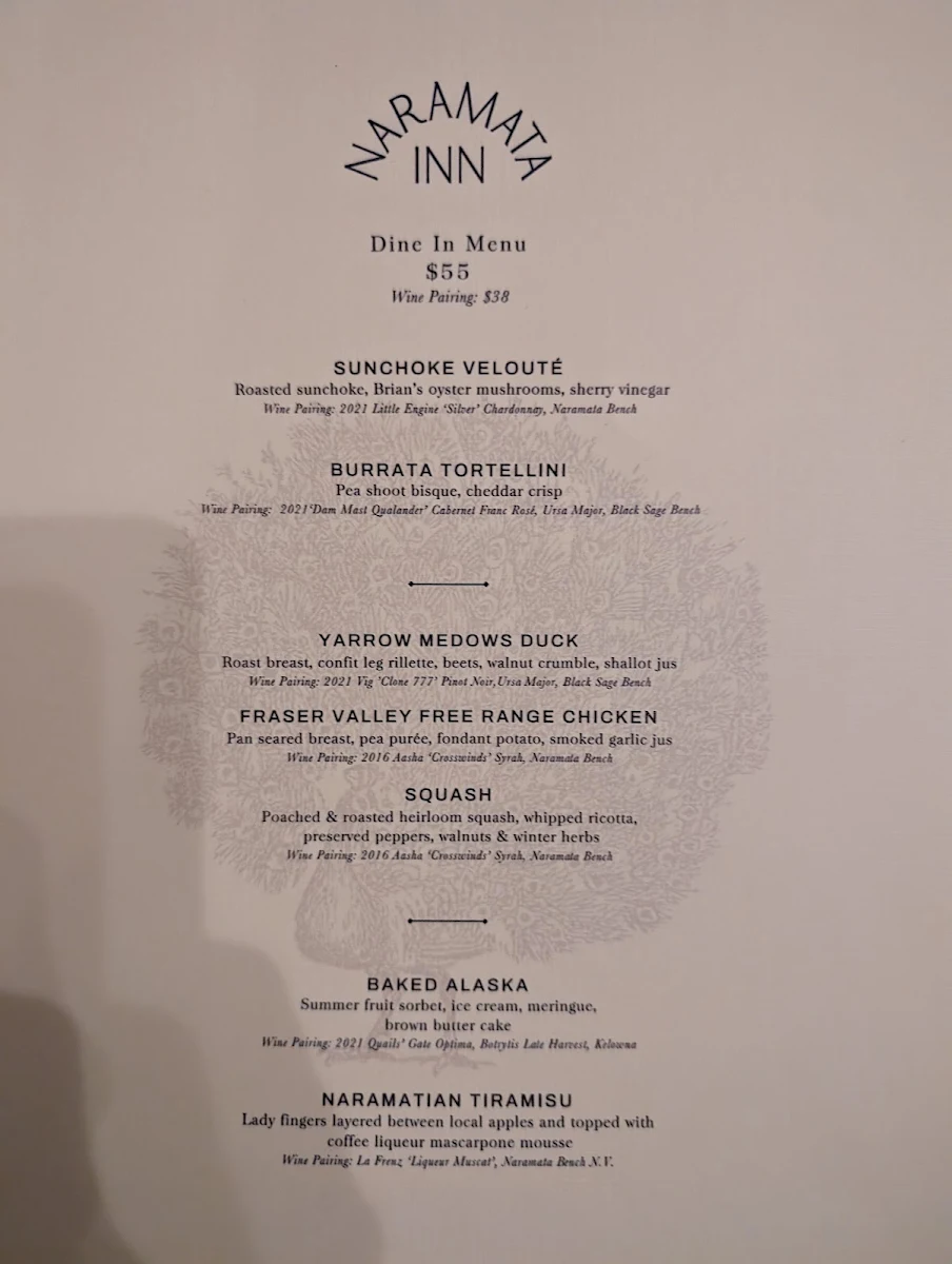 Menu, Bistro Lapin Perdu