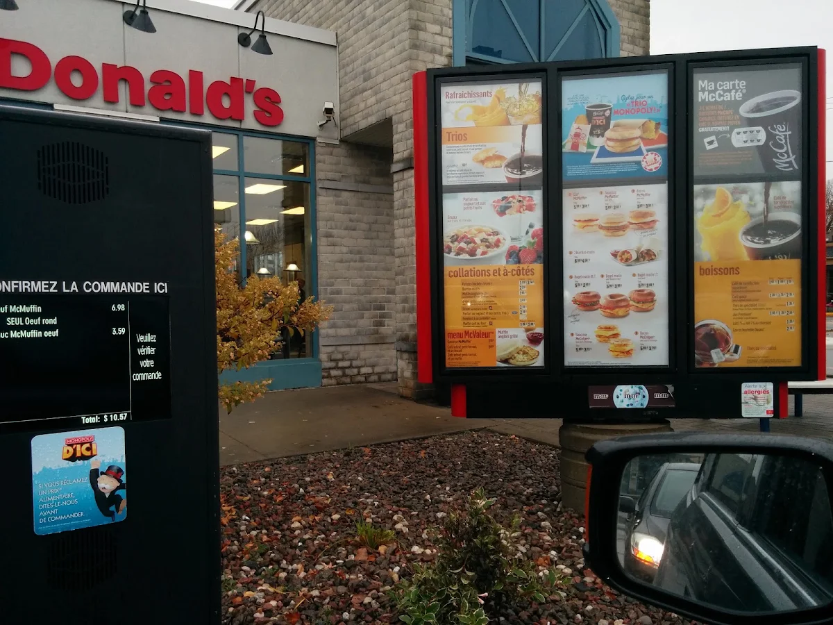Menu, McDonald's