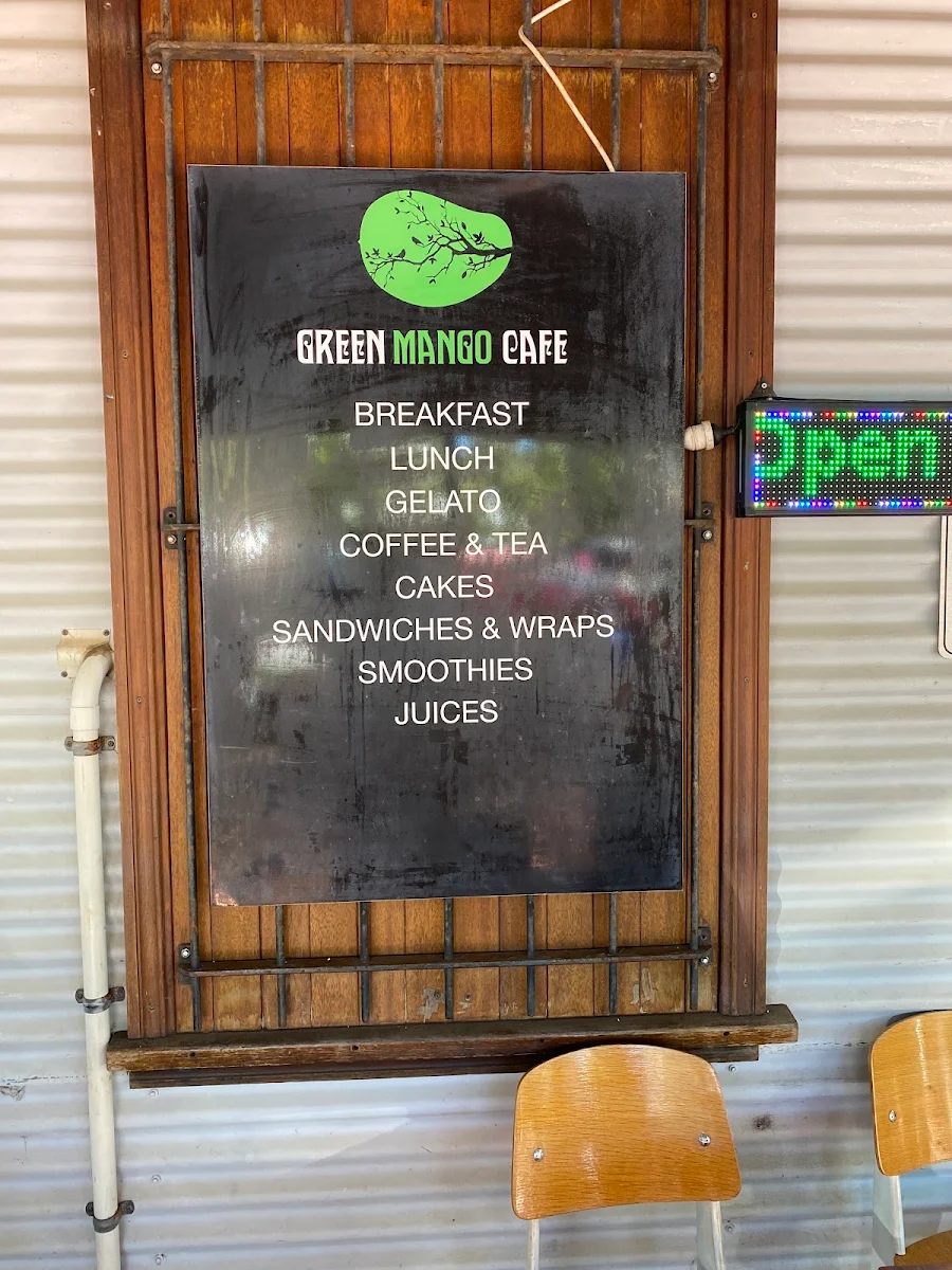 Menu, The Green Mango Cafe