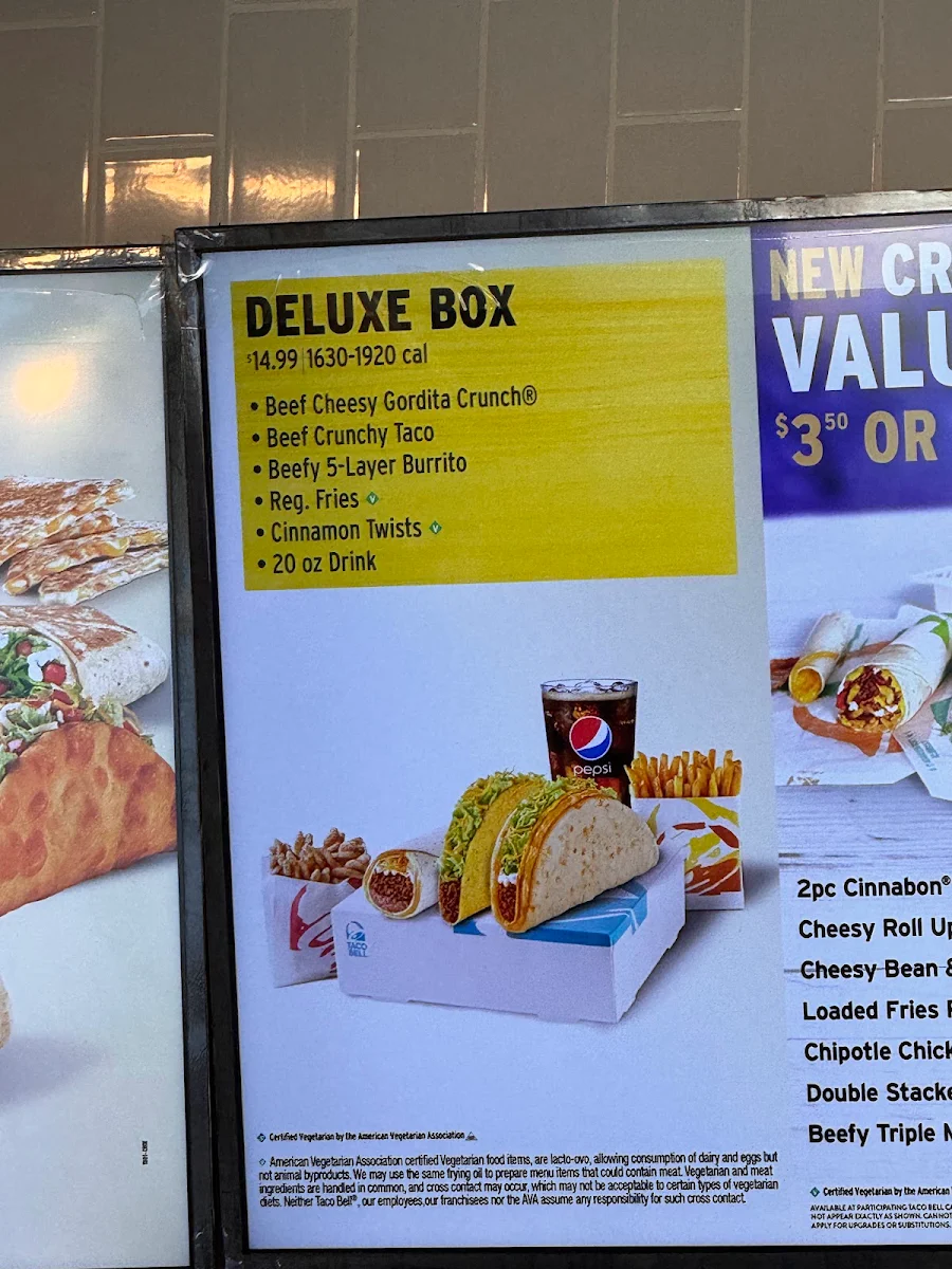 Menu, Taco Bell