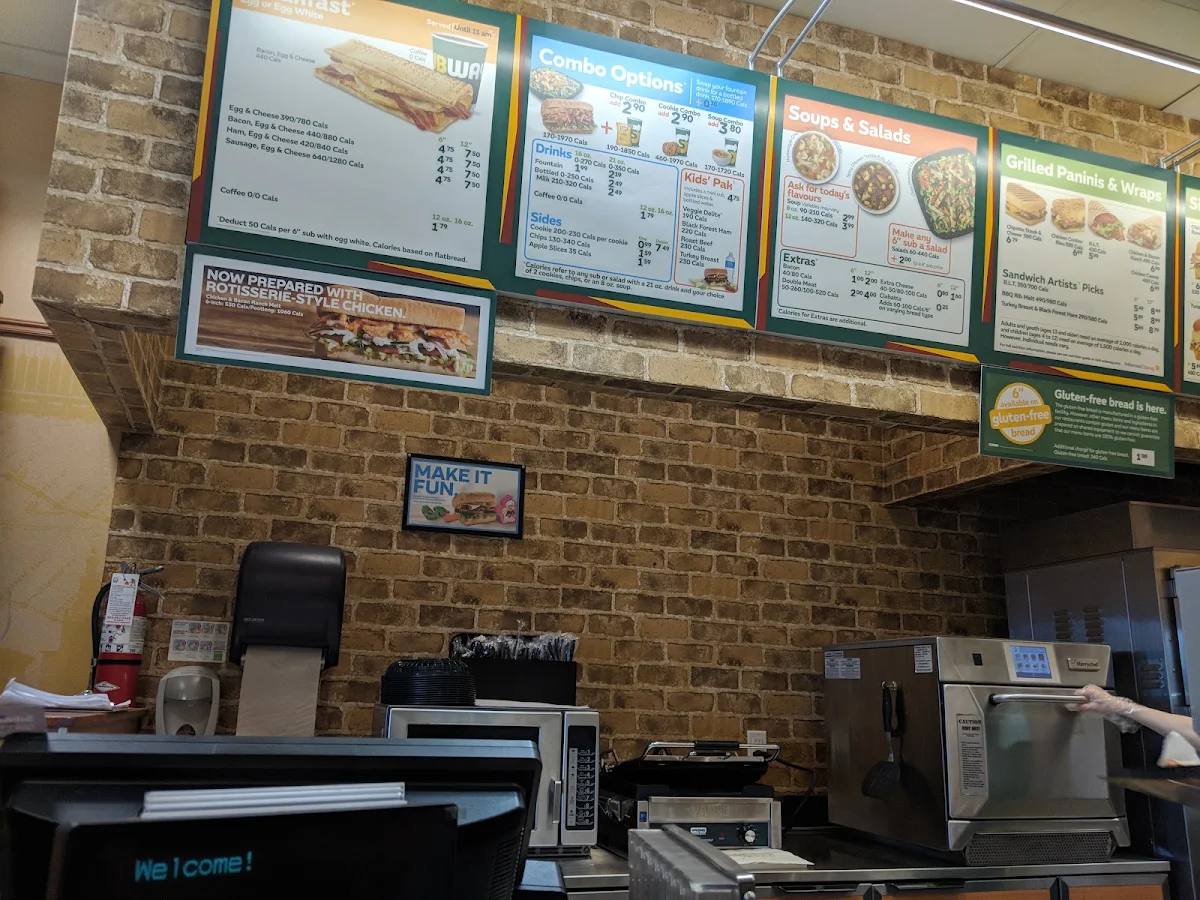 Menu, Subway