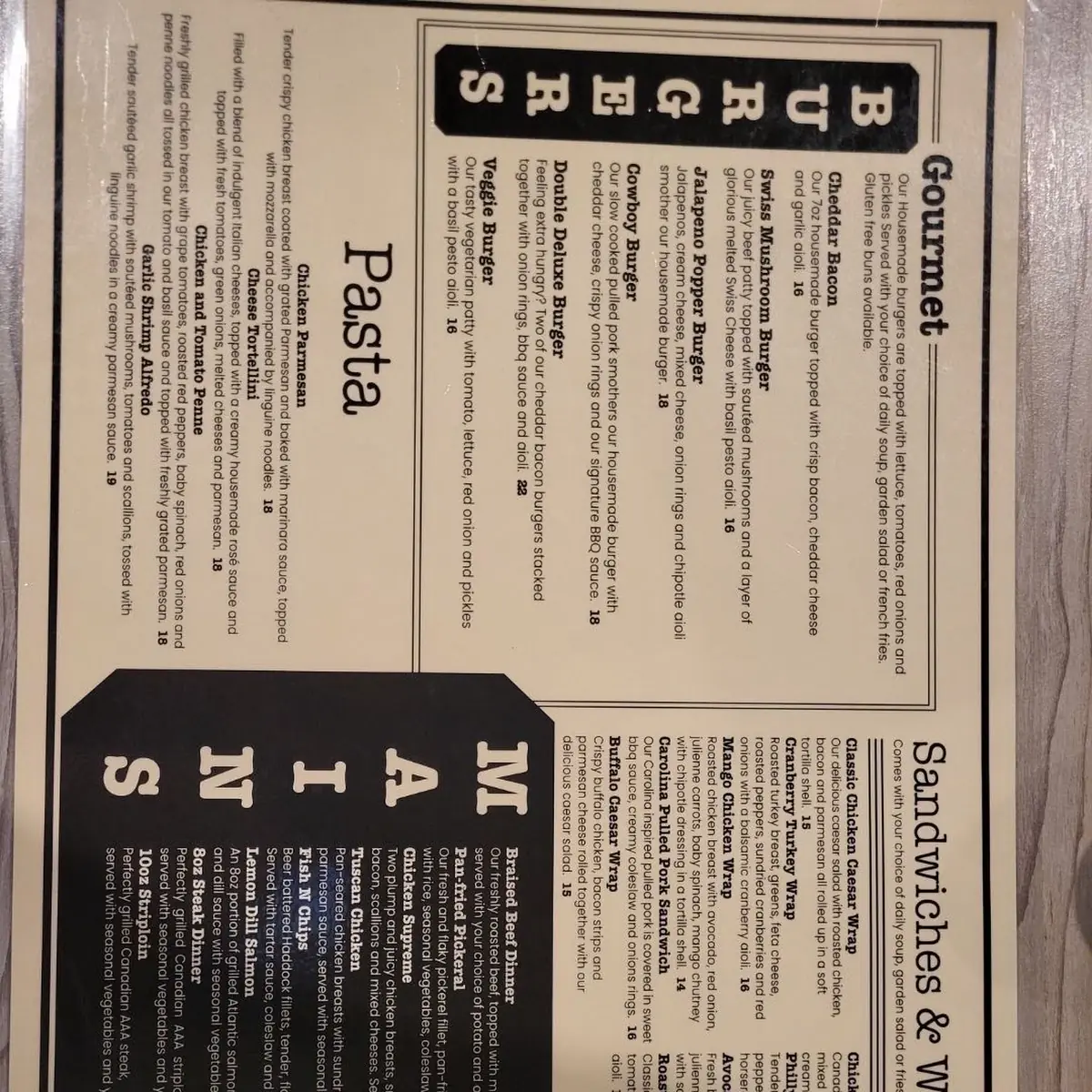 Menu, Midtown | Tap & Grill