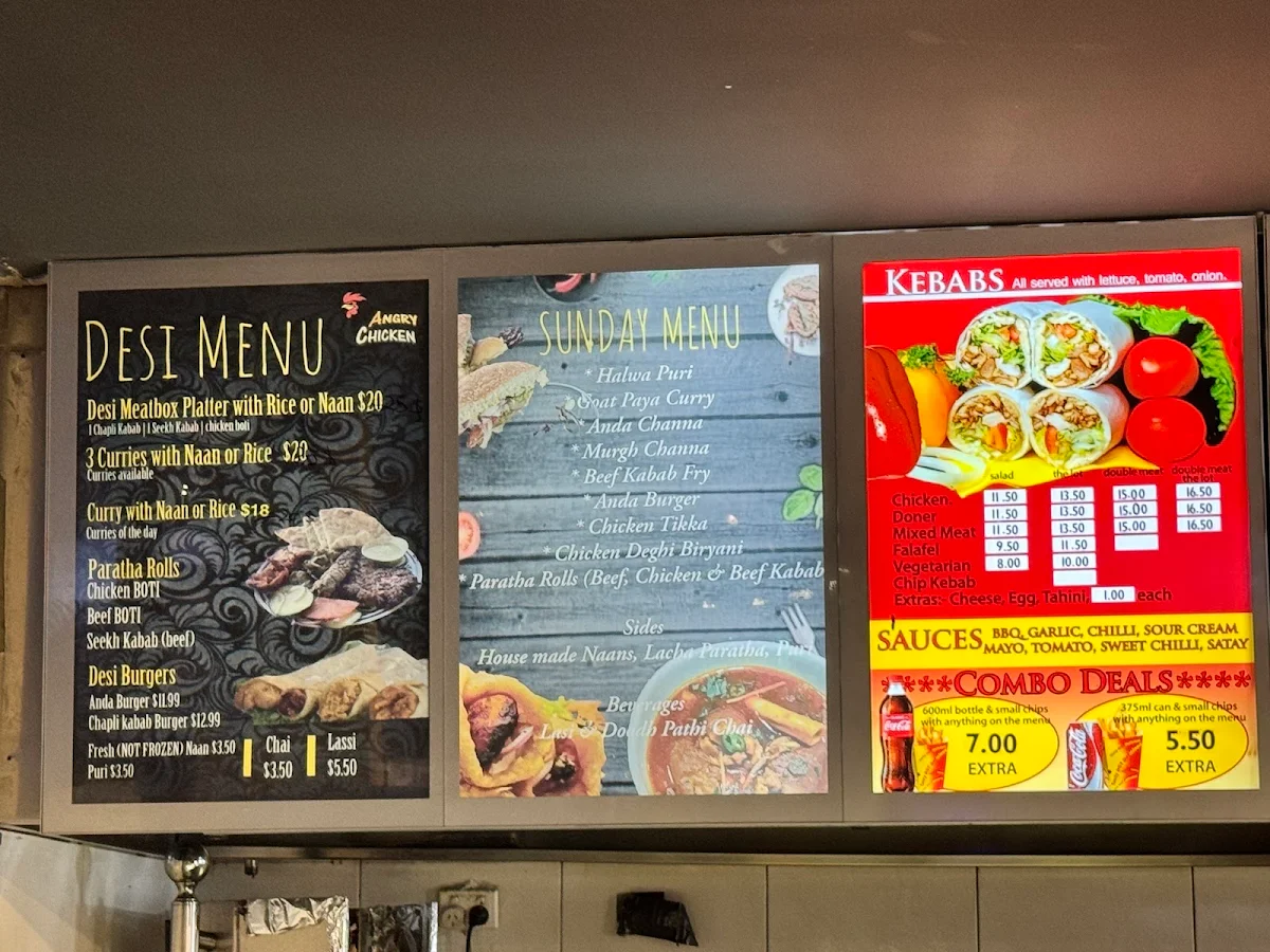 Menu, Angry Chicken BHAITAK