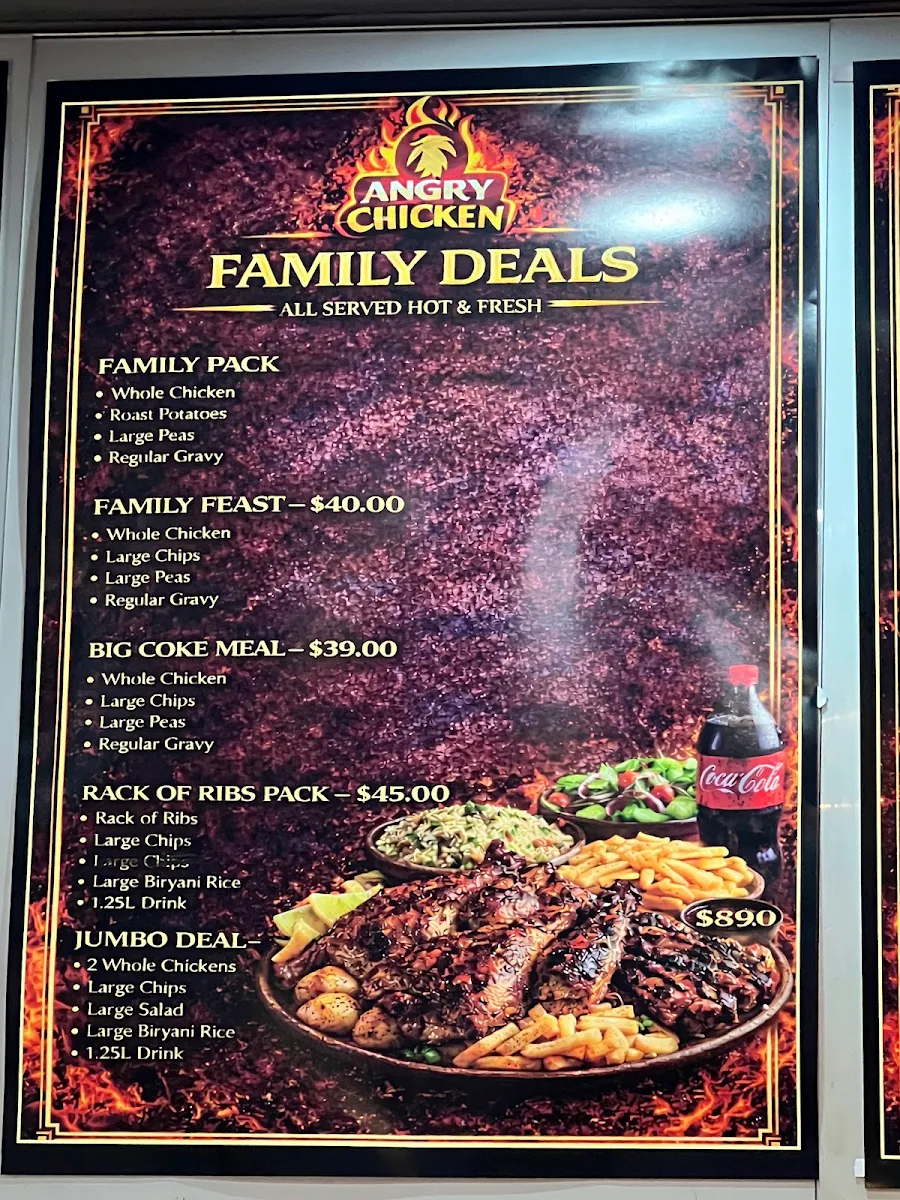 Menu, Angry Chicken BHAITAK