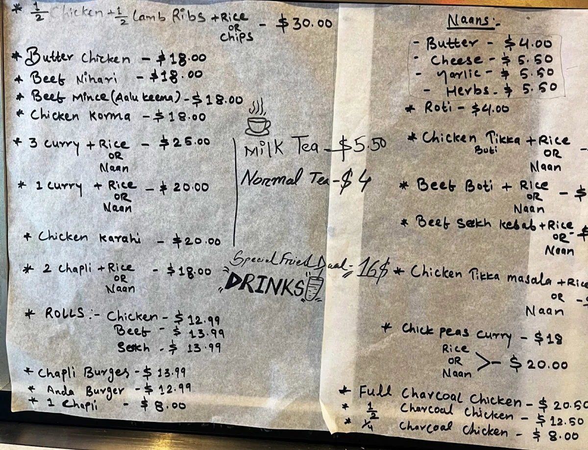 Menu, Angry Chicken BHAITAK