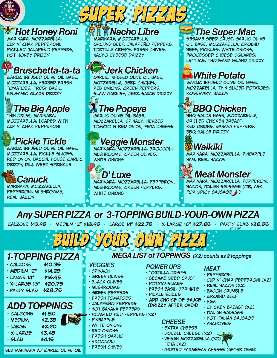 Menu, POWER PIZZA