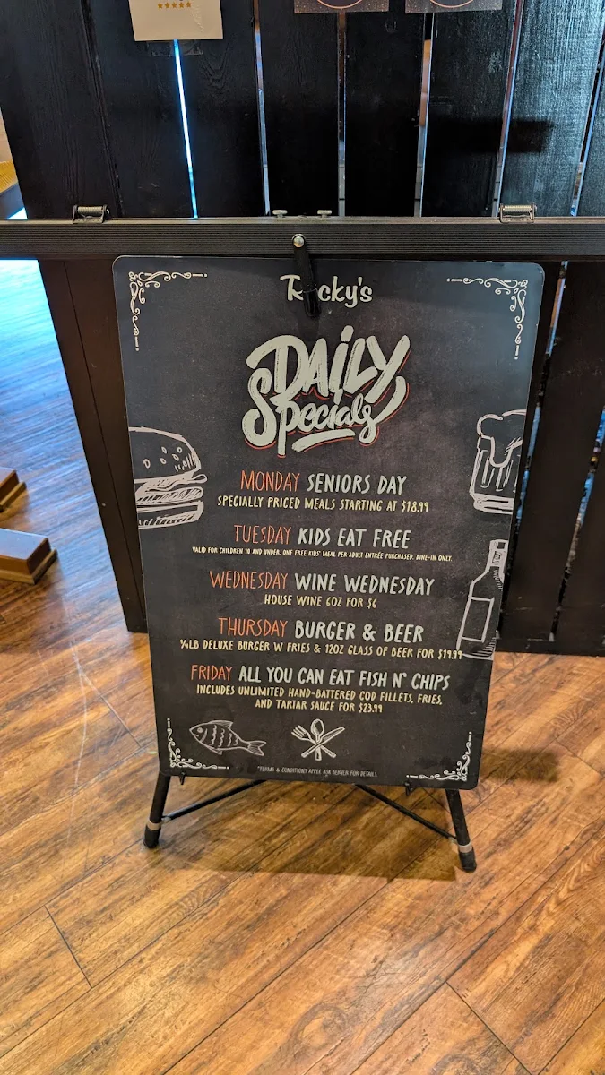 Menu, Ricky's All Day Grill - Nanaimo South-In the Days Inn