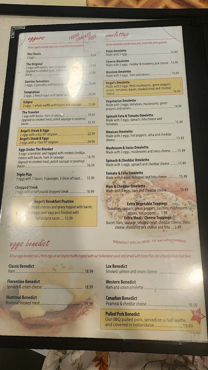 Menu, Stella’s Diner