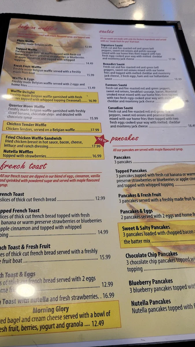 Menu, Stella’s Diner