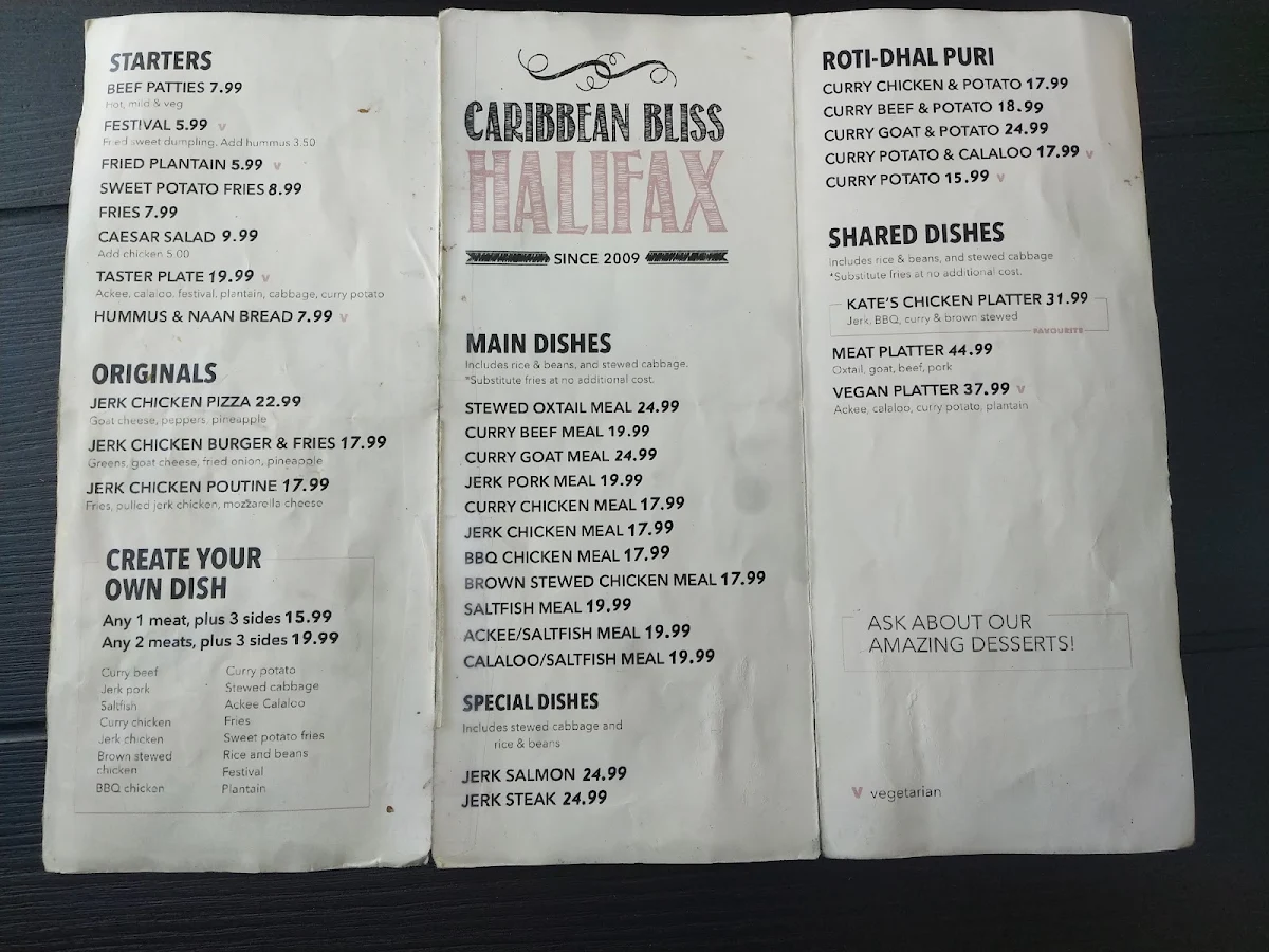 Menu, Sweet & Sassy (Authentic Caribbean/Fusions Breakfast)