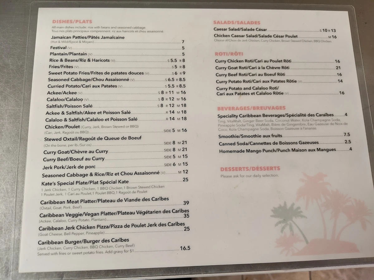 Menu, Sweet & Sassy (Authentic Caribbean/Fusions Breakfast)