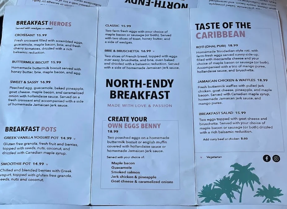 Menu, Sweet & Sassy (Authentic Caribbean/Fusions Breakfast)