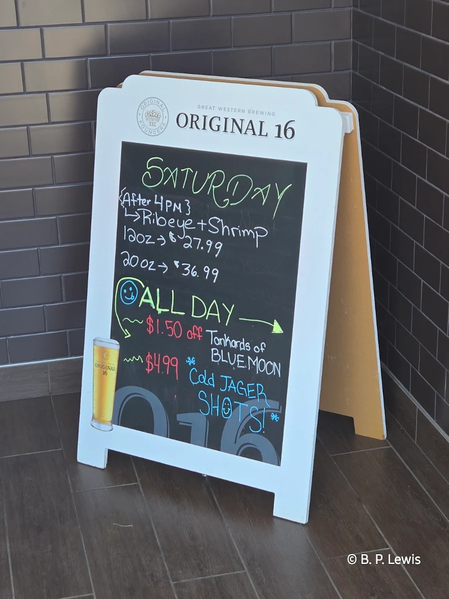 Menu, The Canadian Brewhouse (Prince Albert)