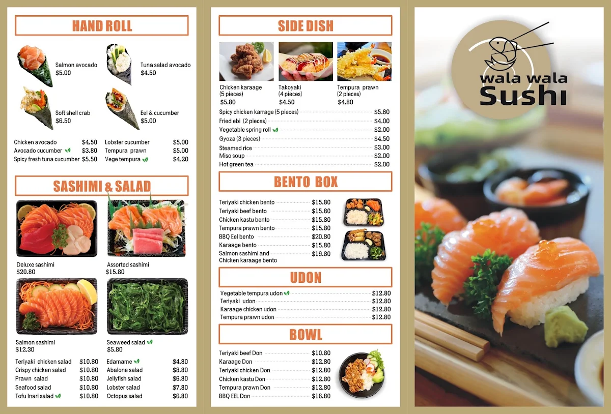 Menu, Wala Wala Sushi