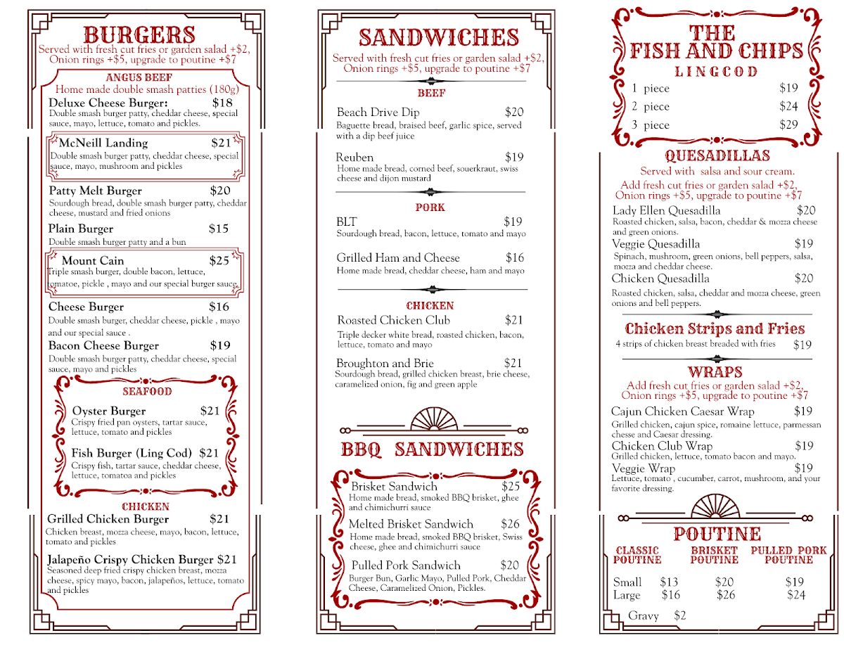 Menu, Patagón