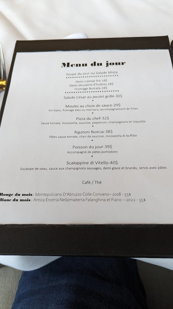 Menu, Bravi