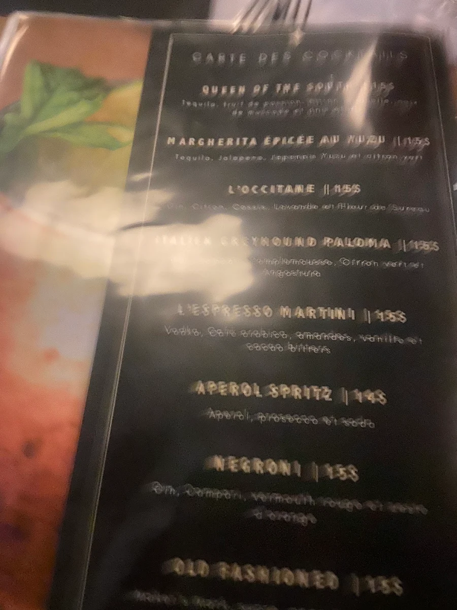 Menu, Bravi