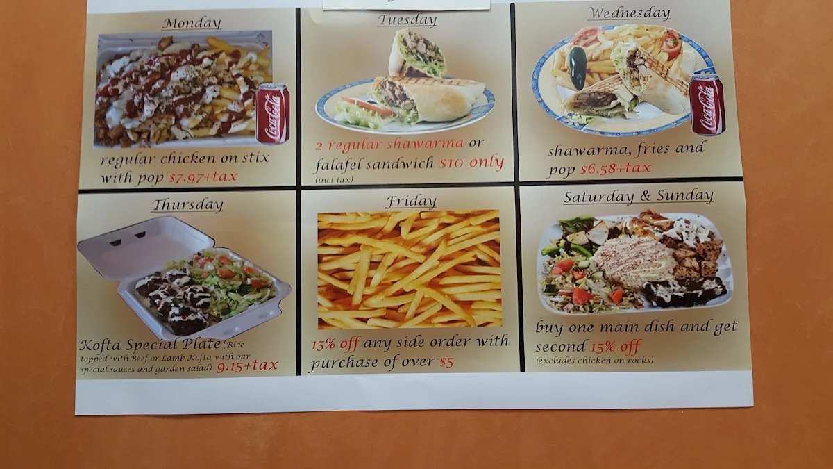 Menu, Osmow's Shawarma