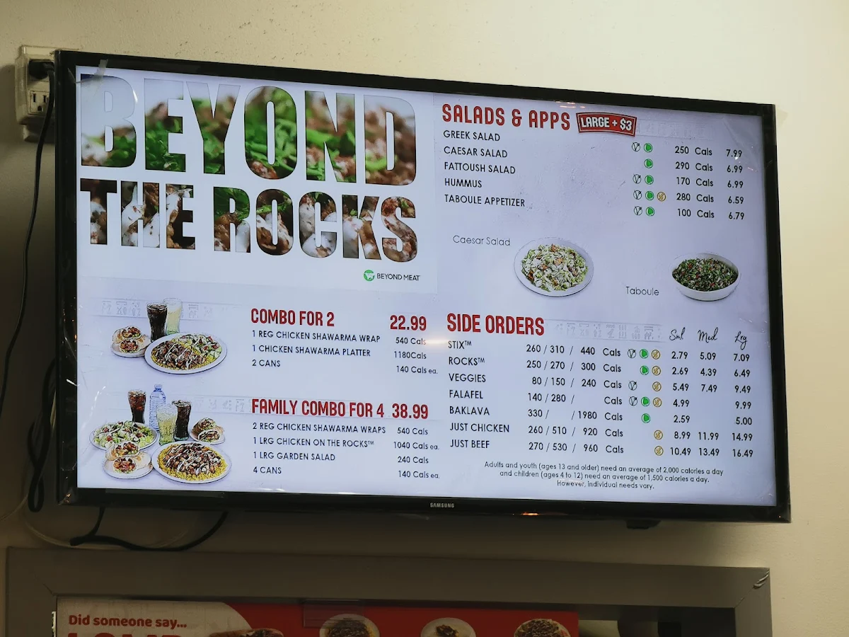 Menu, Osmow's Shawarma