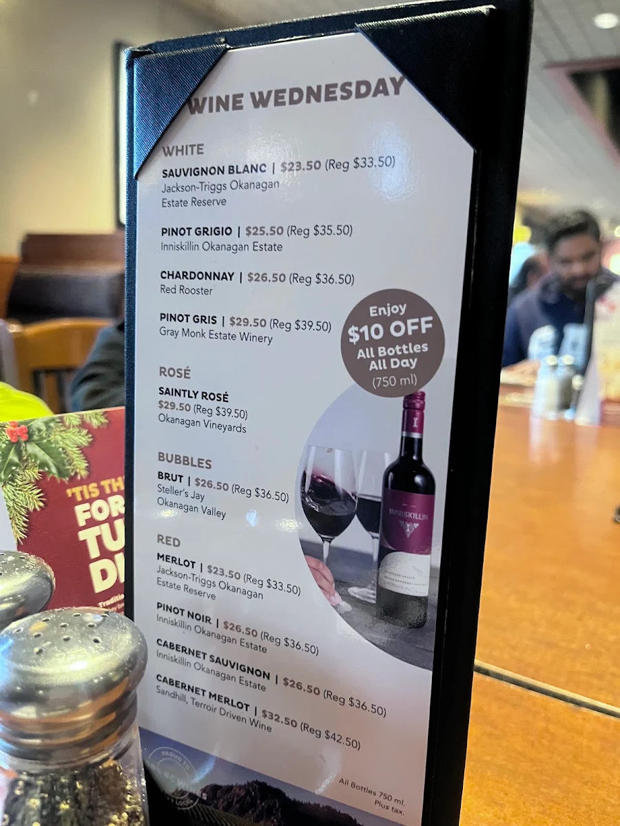 Menu, White Spot Squamish
