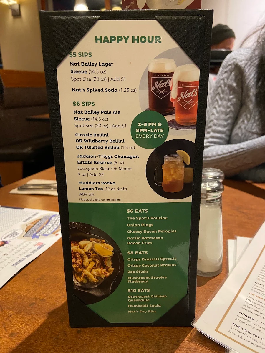 Menu, White Spot Squamish