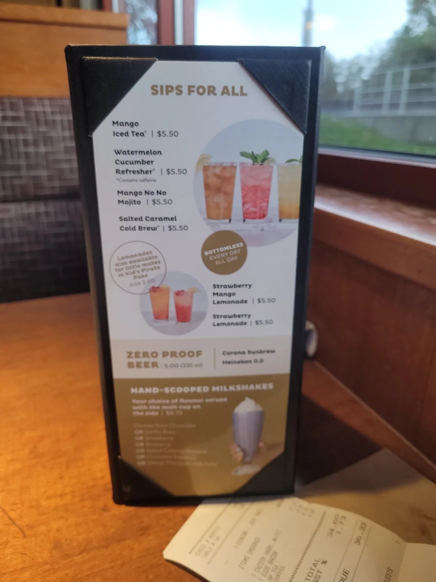 Menu, White Spot Squamish