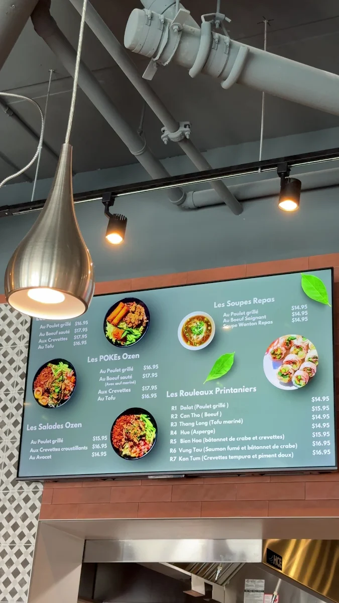 Menu, Restaurant Ozen