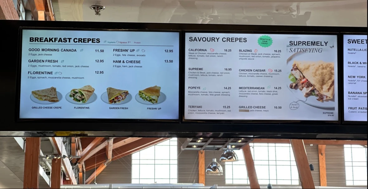 Menu, Crepe Delicious
