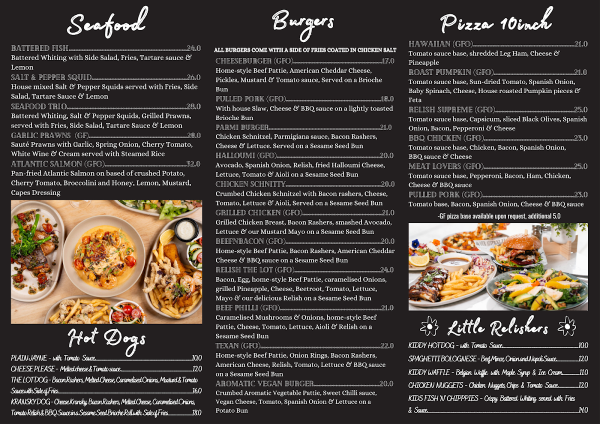 Menu, Relish on Main