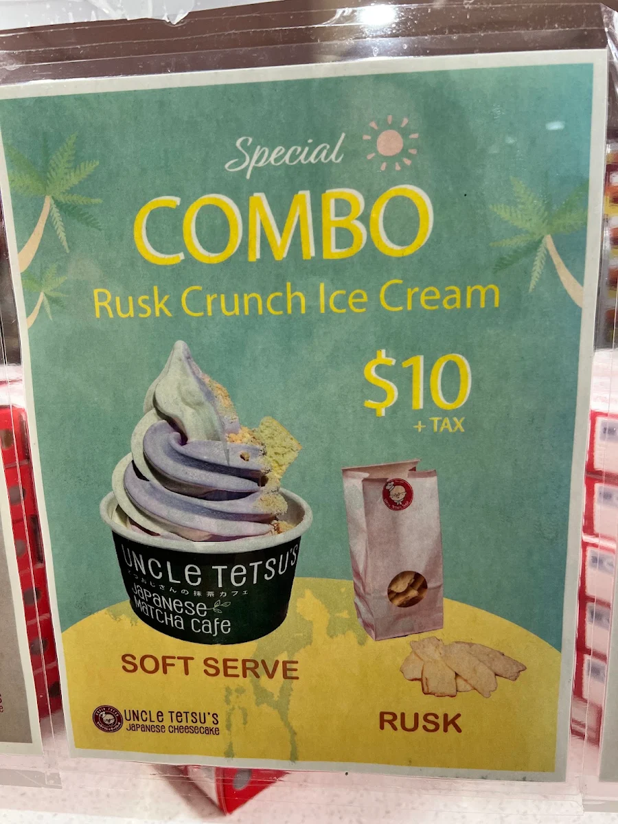 Menu, Uncle Tetsu's Japanese Cheesecake at Bay & Dundas